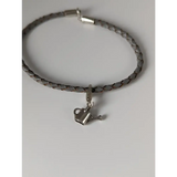 Silver Steed Assorted Charms on Leather Cord Bracelet Watering Can Grey Bracelets