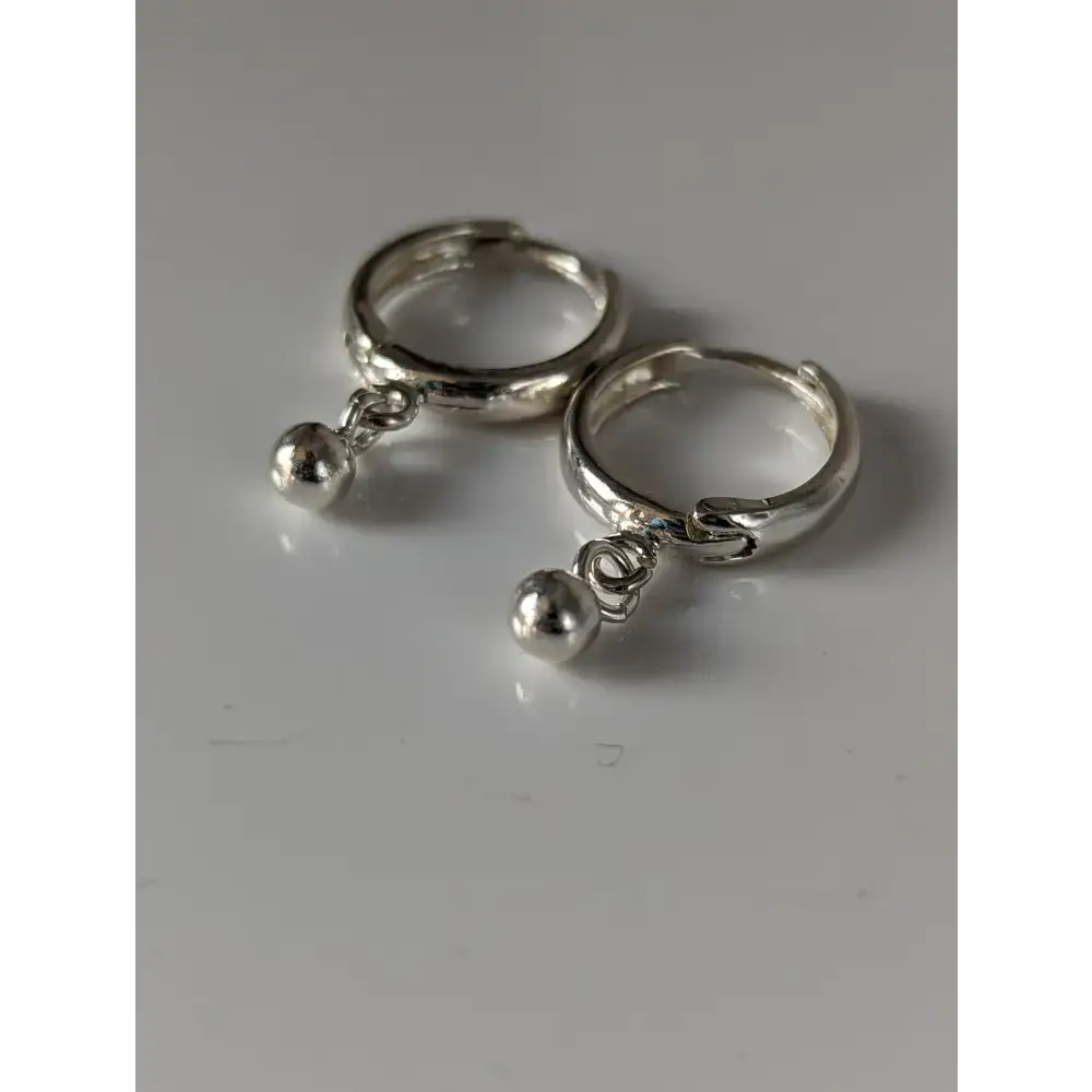 Silver Steed Ball Hoop Earrings Earrings