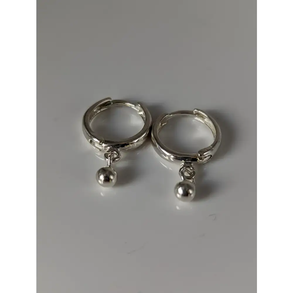 Silver Steed Ball Hoop Earrings Earrings