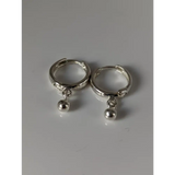 Silver Steed Ball Hoop Earrings Earrings