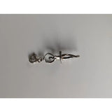 Silver steed ballet dancer silver charm showing a silver metal figure in an acrobatic pose with a hanging ring