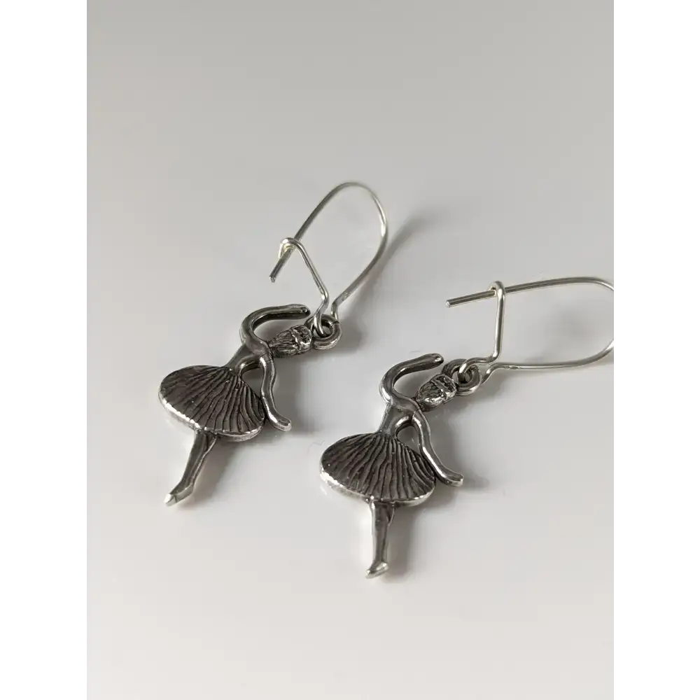 Silver Steed Ballet Dancer Dropped Earrings Earrings