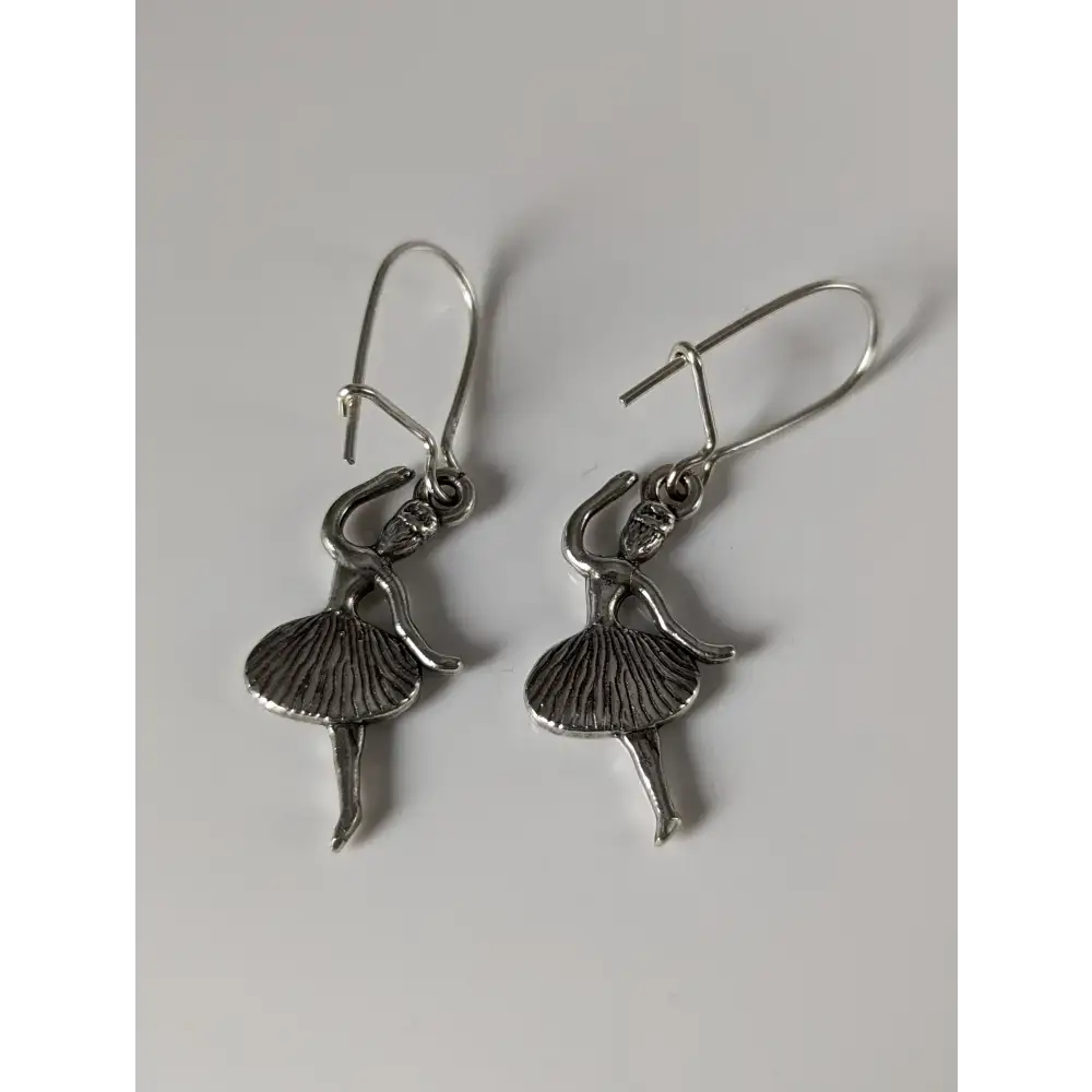 Silver Steed Ballet Dancer Dropped Earrings Earrings