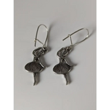 Silver Steed Ballet Dancer Dropped Earrings Earrings