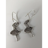 Silver Steed Ballet Dancer Dropped Earrings Earrings