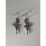 Silver Steed Ballet Dancer Forth Position Dropped Earrings Earrings
