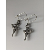 Silver Steed Ballet Dancer Forth Position Dropped Earrings Earrings