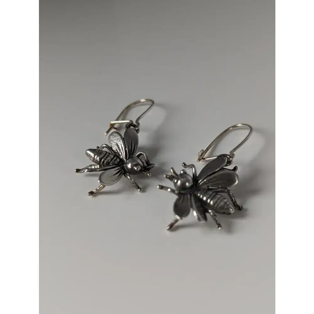 Silver Steed Bee Dropped Earrings Earrings