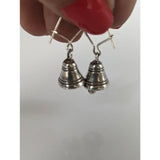 Silver steed bells dropped earrings in silver with a classic vintage-inspired bell-shaped handmade silver design