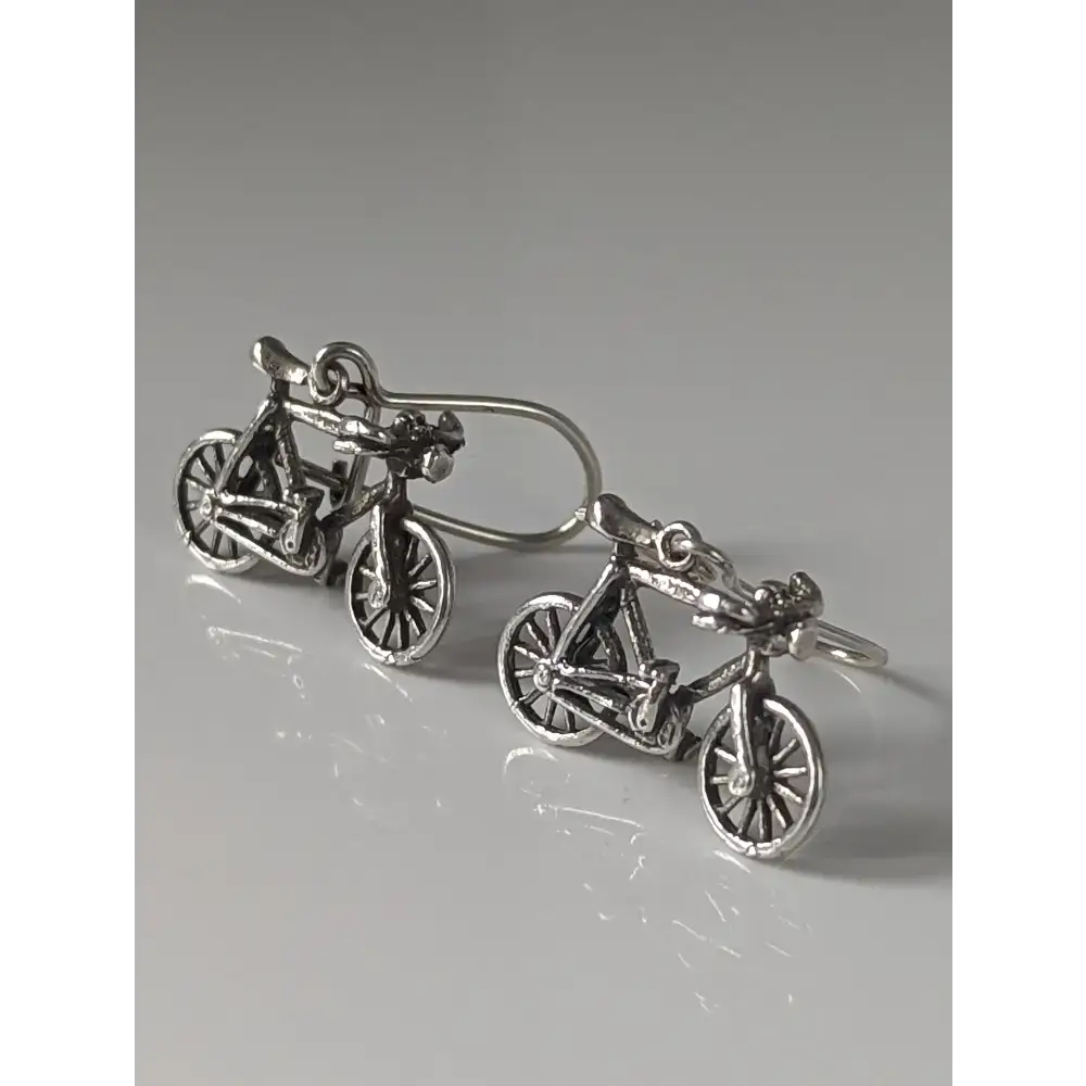 Silver Steed Bicycles Dropped Earrings Earrings