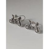 Silver Steed Bicycles Dropped Earrings Earrings