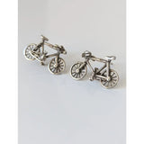 Silver steed bicycles stud earrings shaped like silver bicycles with detailed spokes and frame for stylish wear