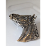 Silver Steed Big Horse Head Brooch / Stock Tie Pin Brooches