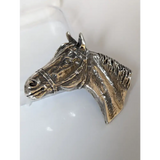 Silver Steed Big Horse Head Brooch / Stock Tie Pin Brooches