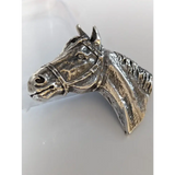 Silver Steed Big Horse Head Brooch / Stock Tie Pin Brooches