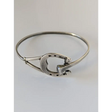 Silver Steed Big Horseshoe Bangle full silver size small Bangle