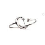 Silver Steed Big Horseshoe Bangle full silver size small Bangle
