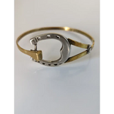 Silver Steed Big Horseshoe Bangle full silver size small Bangle