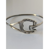 Silver Steed Big Horseshoe Bangle full silver size small Bangle