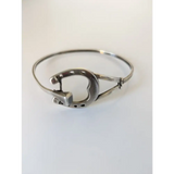 Silver Steed Big Horseshoe Bangle full silver size small Bangle