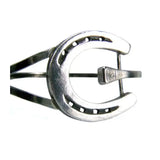 Silver steed big sterling silver horseshoe bangle with polished finish and classic nailhead detailing