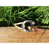 Silver Steed Big Horseshoe Bangle two tone size small Bangle