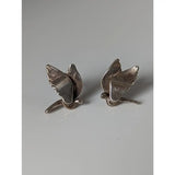 Silver steed bird stud earrings featuring detailed wing and body craftsmanship in shiny silver bird stud earrings design