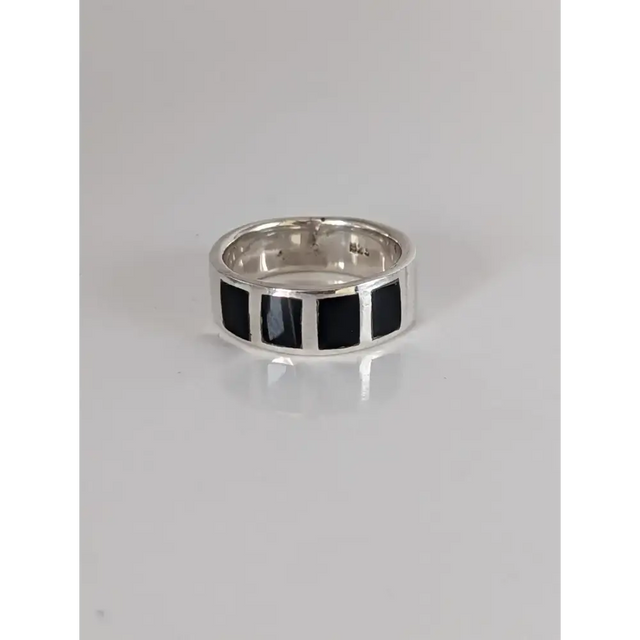 Silver Steed Black Mass Silver Band N Rings