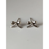 Silver Steed Bow Stud Earrings Earrings