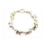 Silver Steed Silver & Brass Galloping Horses Bracelet Bracelets