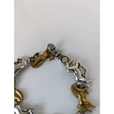 Silver Steed Silver & Brass Galloping Horses Bracelet Bracelets