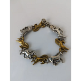 Silver Steed Silver & Brass Galloping Horses Bracelet Bracelets