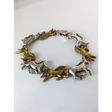 Silver Steed Silver & Brass Galloping Horses Bracelet Bracelets