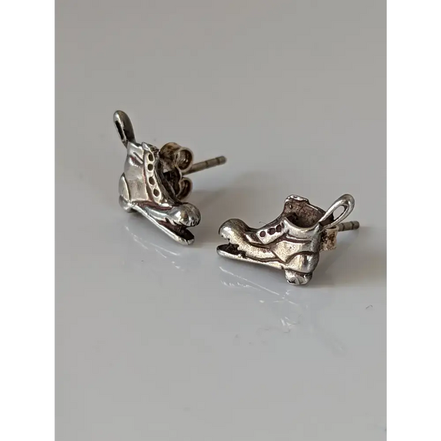 Silver Steed Broken Boot Stud Earrings Earrings