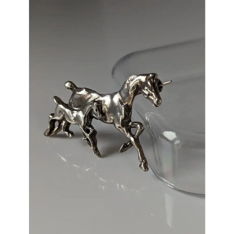 Silver Steed Brood Mare Brooch / Stock Tie Pin Brooches