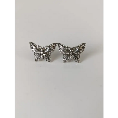 Silver Steed Butterfly Stud Earrings Earrings