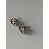 Silver Steed Button Stud Earrings Earrings