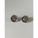 Silver Steed Button Stud Earrings Earrings