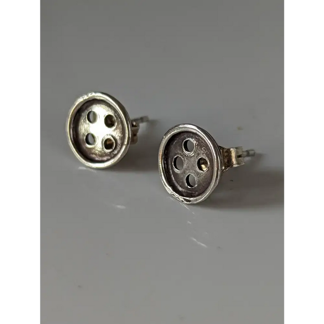 Silver Steed Button Stud Earrings Earrings