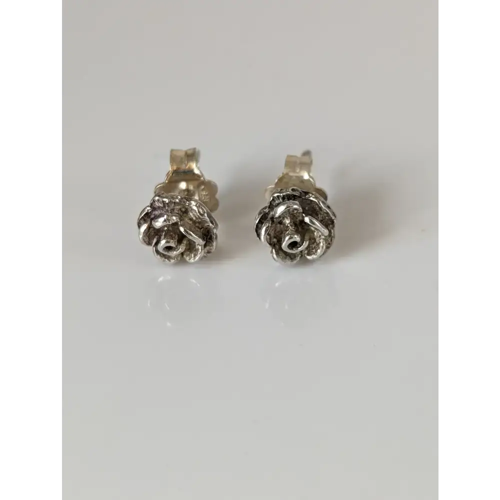 Silver Steed Carnation Stud Earrings Earrings
