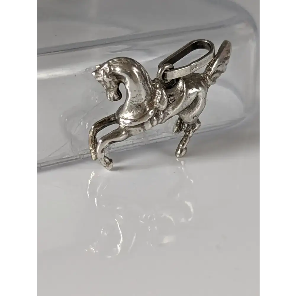 Silver Steed Carousel Horse Silver Pendant Pendant