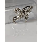 Silver steed carousel horse silver pendant featuring a detailed sculpted silver pendant with a polished finish