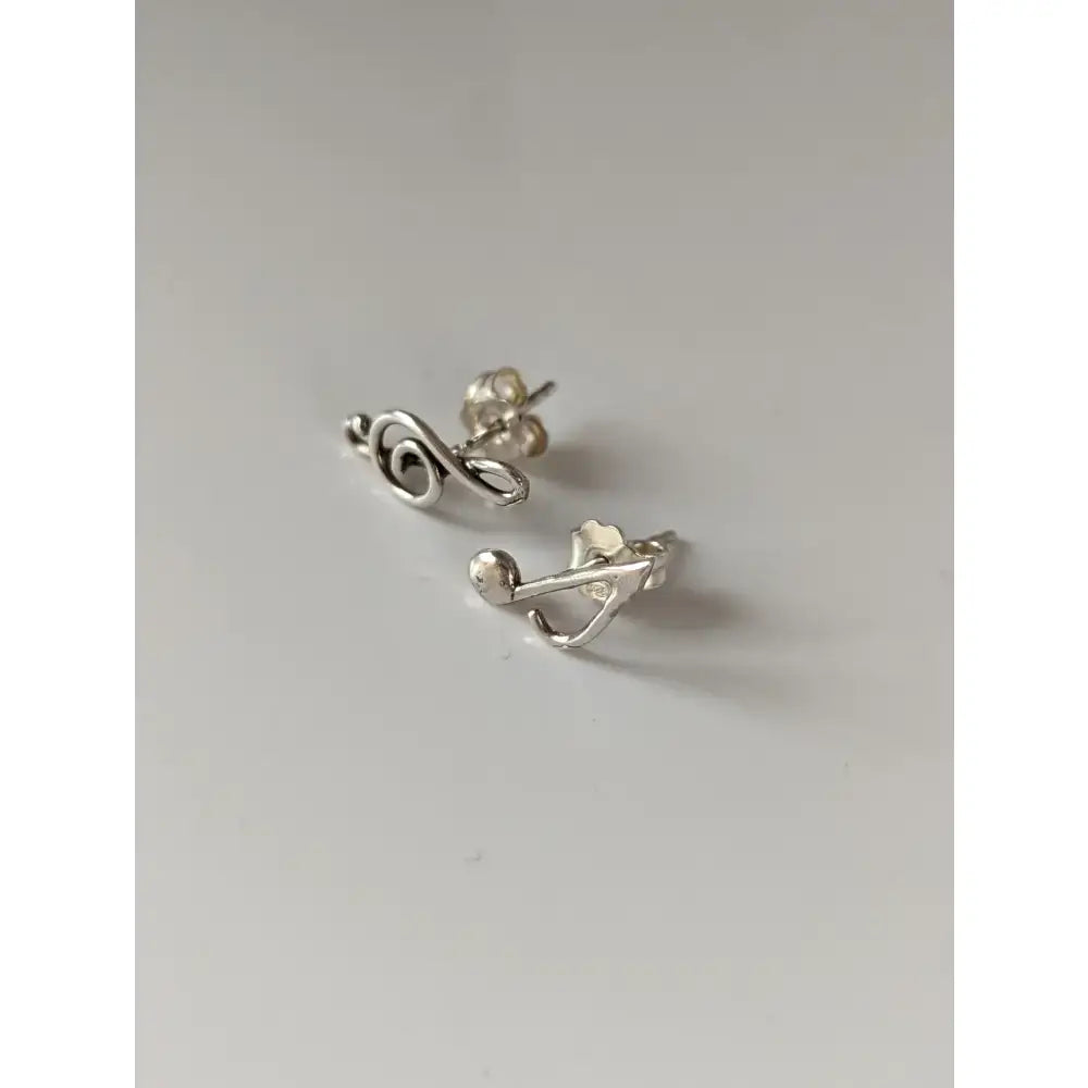 Silver steed celf silver note stud earrings with sleek minimalist design perfect for everyday wear