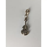 Silver steed cello silver charm in silver shaped like a violin with a clasp at the top