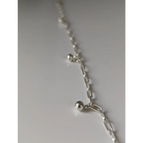 Silver Steed Chain with Ball Charms Silver Bracelet A 19CM Bracelets