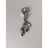 Silver steed clef note silver charm with clasp made of silver perfect for music lovers and jewelry fans
