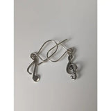 Silver steed clef and note dropped earrings in sleek silver with minimalist musical note design
