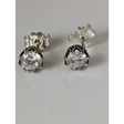 Silver Steed Crystal Crown Stud Earrings Earrings