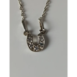 Silver Steed Crystal Horseshoe Necklace Necklaces