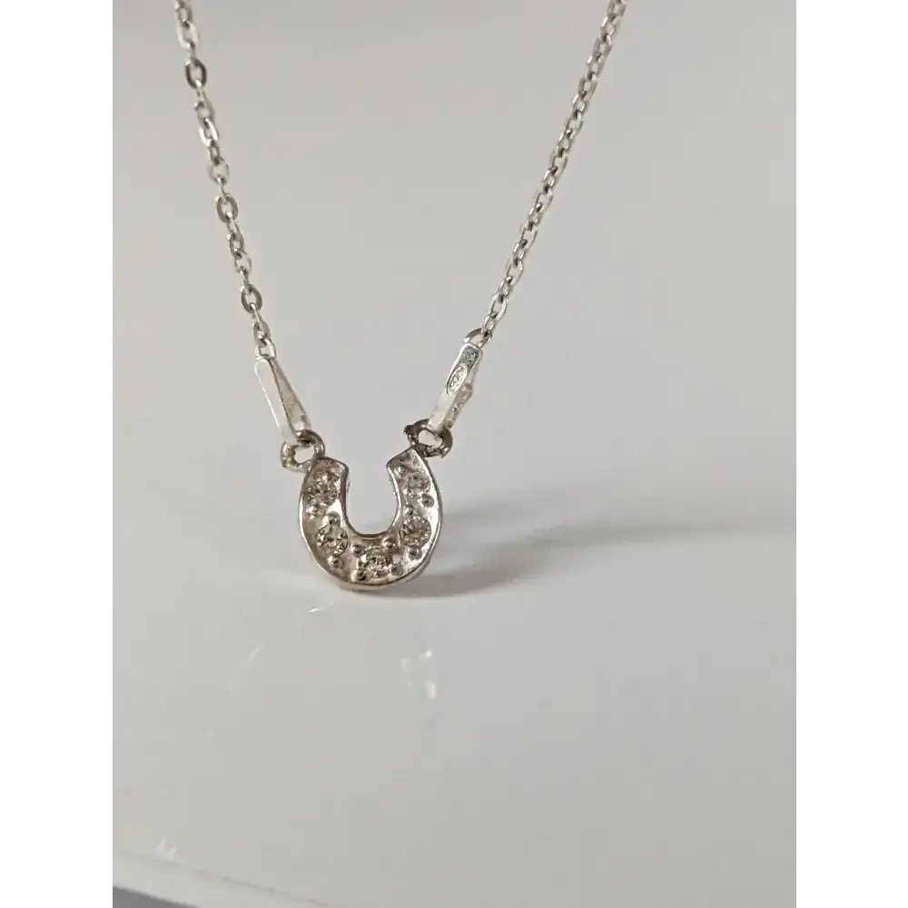 Silver Steed Crystal Horseshoe Necklace Necklaces